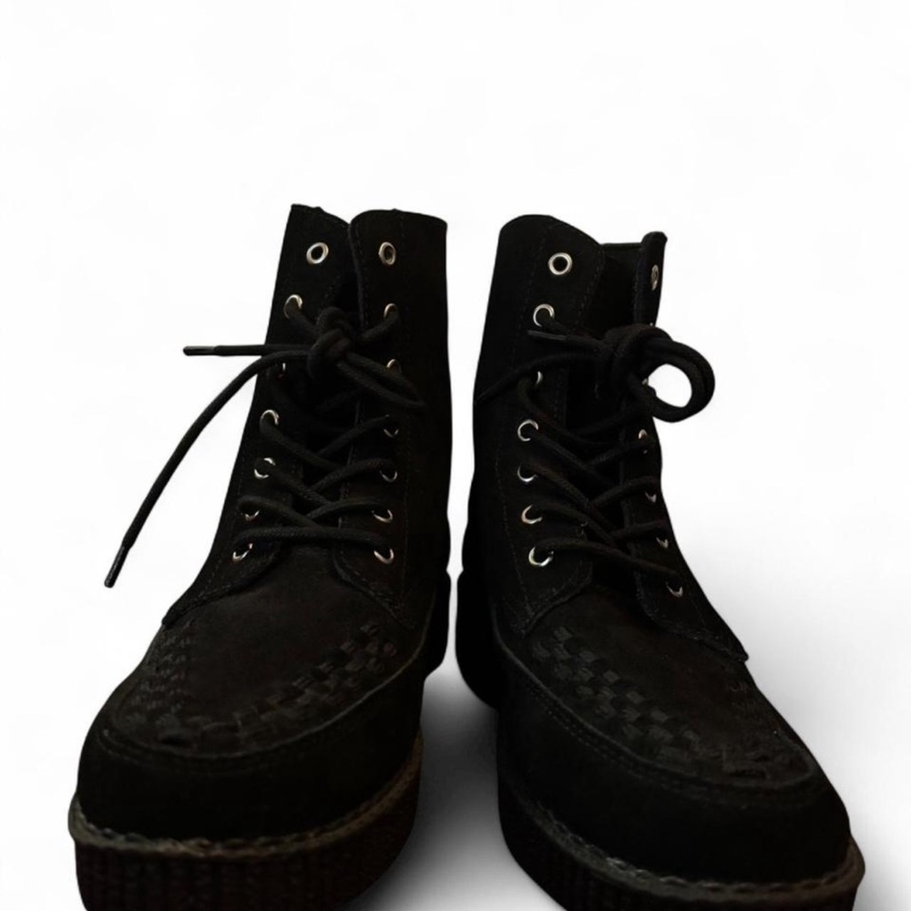 T.U.K Black Suede 7-Eye Viva Low Boot